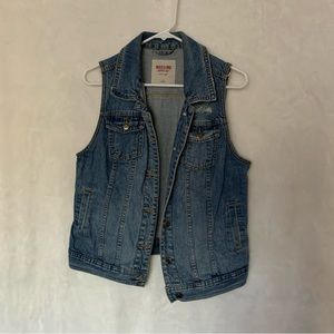 Mossimo Supply Co. Jean Jacket Vest, Button Up with Pockets, Size L